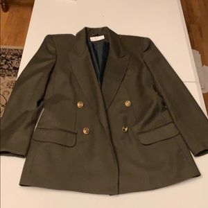 Wool Gray/Olive Green Wool Blazer Size 10